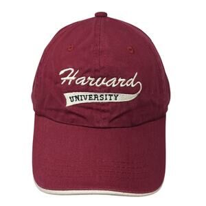 Harvard University Strapback Hat Red One Size Adjustable Embroidered